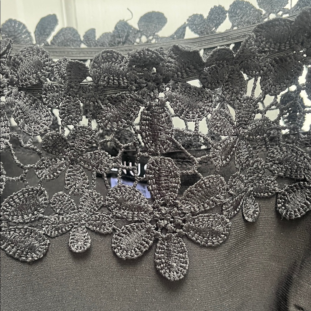 VENUS Black Lace Trim Off-Shoulder Top - Picture 6 of 6